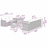vidaXL Ensemble de canapé de jardin 10 Pièces Noir 90 x 55 x 71 cm