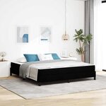 vidaXL Lit à ressorts avec matelas Noir 180 x 200 cm tissu