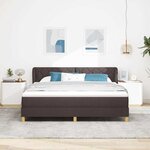 vidaXL Lit à Ressorts avec Matelas Crème 90x200 cm Tissu Marron foncé