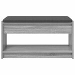 vidaXL Banc d'entrée avec coussin Gris Sonoma 83 x 38 x 45 cm