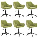 vidaXL Chaises pivotantes à manger lot de 6 vert clair velours