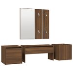 vidaXL Ensemble de meubles de couloir Chêne marron Bois d'ingénierie