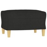 vidaXL Canapé à 3 places avec repose-pieds Noir 180 cm Tissu