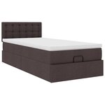 vidaXL Cadre de lit ottoman avec matelas marron foncé 80x200 cm tissu