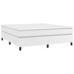 vidaXL Sommier à lattes de lit avec matelas Blanc 180x200cm Similicuir