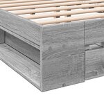 vidaXL Cadre de lit avec tiroirs sans matelas sonoma gris 135x190 cm