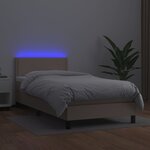 vidaXL Sommier à lattes de lit matelas et LED Cappuccino 90x200 cm