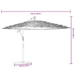 vidaXL Parasol de jardin avec mât en acier marron 246x246x230 cm