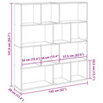 vidaXL Bibliothèque chêne artisanal 132x29x141 5 cm bois d'ingénierie