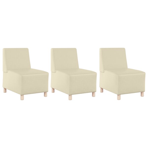 vidaXL Chaises Sofa 3 Pièces Crème 55 x 74 x 82 cm Faux cuir