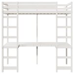 vidaXL Cadre de lit mezzanine Blanc 75 x 190 cm Pin massif