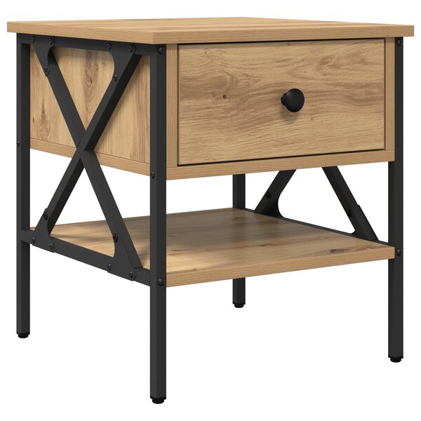 vidaXL Table de chevet en chêne 40x42x45 cm en bois d'ingénierie