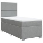 vidaXL Sommier à lattes de lit avec matelas gris clair 80x200 cm tissu