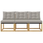 vidaXL 3 Pièce Sofa de milieu extérieur