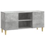 vidaXL Meuble TV Gris béton 102 x 34 5 x 50 cm Bois d'ingénierie