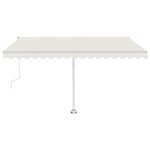 vidaXL Auvent automatique sur pied 450x300 cm Crème