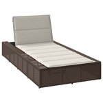vidaXL Transat avec coussin flottant marron résine tressée