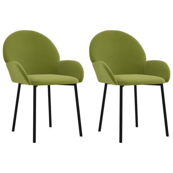 vidaXL Chaises à manger lot de 2 Vert clair Velours