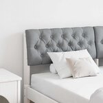 vidaXL Tête de lit capitonnée Gris clair 135 cm Pin massif