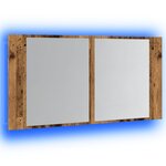 vidaXL Armoire à miroir LED vieux bois 90x12x45 cm bois d'ingénierie
