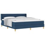 vidaXL Lit à Ressorts avec matelas Bleu 180 x 200 cm tissu