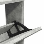 vidaXL Armoire à chaussures miroir 5 niveaux gris béton 63x17x169 5 cm