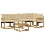 vidaXL Ensemble de canapés d'extérieur 6 Pièces Blanc et Beige
