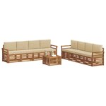 vidaXL Ensembles de canapés avec coussin 9 Pièces Naturel et Beige