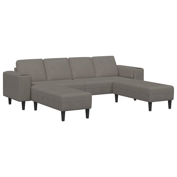 vidaXL Sofa en tissu avec coussin Gris clair Tissu en velours côtelé