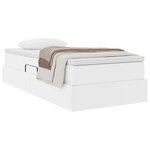 vidaXL Lit avec rangement et matelas Blanc 100 x 200 cm Simili cuir