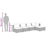 vidaXL Salon de jardin 5 Pièces avec coussins Résine tressée Gris