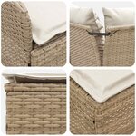 vidaXL Ensembles de meubles 4 Pièces Beige et crème Rotin PE