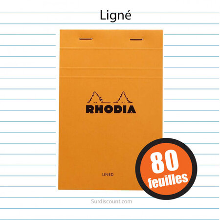 Bloc notes 110x170 ligne 80f rhodia