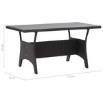 vidaXL Ensemble à dîner de jardin coussins noirs 3 Pièces Résine tressée
