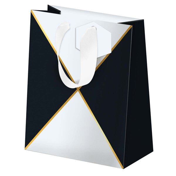 Sac cadeau mini format triangle blanc - draeger paris