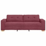 vidaXL Sofa 3 places avec coussin Rouge bordeaux tissu
