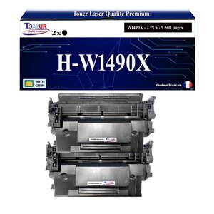 T3AZUR -2x Toners compatibles avec HP W1490X (149X) pour HP LaserJet Pro MFP 4102dw  4102fdn  4102fdw  4103dw  4103fdn