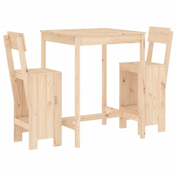 vidaXL Ensemble de bar de jardin 3 Pièces bois de pin massif