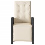 vidaXL Chaise inclinable de jardin et repose-pied noir résine tressée