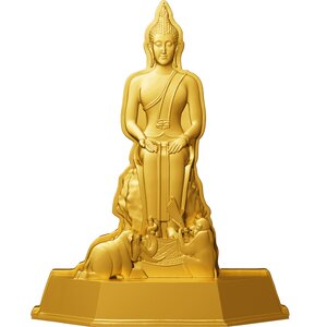 Mercredi soir Bouddha le bienheureux 7 jours Série Bouddha 1 Once Pièce d'argent 5000 Francs Tchad 2024