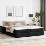 VidaXL Cadre de lit ottoman avec matelas noir 160x200 cm similicuir