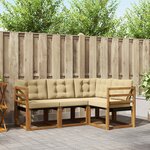 vidaXL Ensemble de canapés d'extérieur 4 Pièces Naturel et Beige