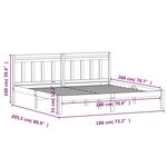vidaXL Cadre de lit Noir 180x200 cm Super King Bois massif