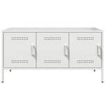 vidaXL Meuble TV blanc 100 5x39x50 5 cm acier