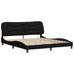 vidaXL Cadre de lit avec LED sans matelas Hvar noir 180x200 cm tissu