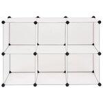 vidaXL Organisateur de rangement cube avec 6 compartiments Blanc