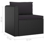 vidaXL Salon de jardin 8 Pièces avec coussins résine tressée noir