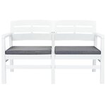 vidaXL Salon de jardin 4 Pièces plastique blanc