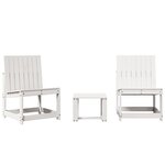 vidaXL Salon de jardin 3 Pièces blanc bois massif de pin