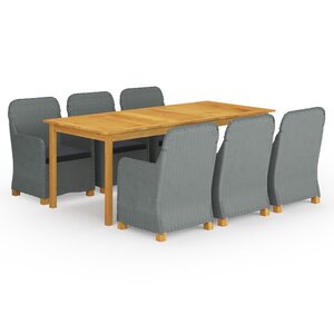 vidaXL Ensemble à manger de jardin 9 Pièces Gris clair